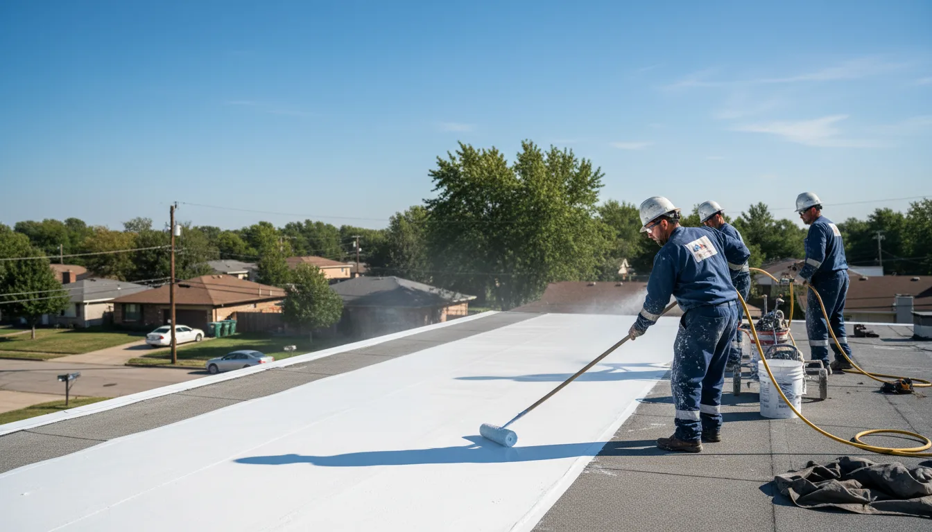 Commercial roof coating in Marble City, OK near me